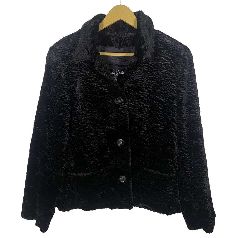 Vintage‎ Black Crushed Textured Velvet Jacket Blazer Small Goth Dark academia